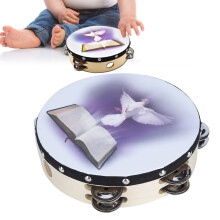 20cm Double Row Metal Jingle Handheld Tambourine for Church & Party