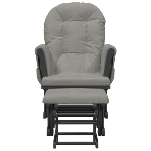 VidaXL vidaXL Schaukelsessel mit Hocker Gleitend Hellgrau Stoff 2