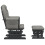 VidaXL vidaXL Schaukelsessel mit Hocker Gleitend Hellgrau Stoff 4