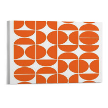 Mid century modern-geometric orange-duvet-covers Canvas Prints Wall Art,Winter Scene Decor Wooden Framed for Living Room Bedroom Office 2416 inch