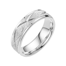 Men's Women's Stainless Steel Vintage Unique Rhomboid Sandblasted Ring Silver Size 7