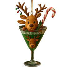 Beer Glass Christmas Ornaments, 2D Acrylic Bottle Decor for Tree – 2Pcs, Compatible with Craft Beer & Whiskey Themes