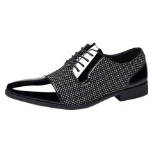 Herre klassiske slip-on lædersko, kompatibel med 574, PU-læder, ekstra bred, gummisål, blokhæl