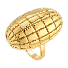Women's Stainless Steel Chunky Statement Dainty Trendy Oval Bread Shape Ring Gold Size 6