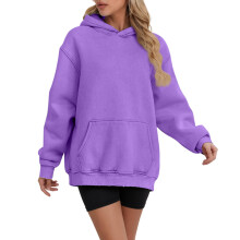 Womens Hooded Fall Funny Hoodies Loose Comfy Neck Sweatshirt Fall Fashion Outfits Clothes Hooded Sweatshirt with Pockets, Purple, Size XL