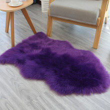 Plush Area Rugs 20 x 32inch Purple Faux Fur Sheepskin Shaggy Soft Comfortable Small Carpet for Bedroom Living Room Nursery Floor Mat