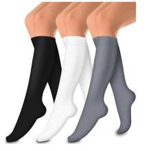 Lot de 3 paires de chaussettes de compression pour femmes et hommes, 15-20 mmHg, idéales pour la course à pied, le cyclisme et le soutien
