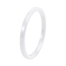 Men's and Women's Ceramic 2MM Classic Delicate Polishing Engagement Wedding Band Ring White Size 10