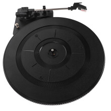 Black Retro Turntable with Advanced Low Noise Motor for Home Decor and Vintage Style Music Player