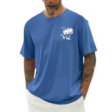 Camicia hawaiana estiva da uomo, vestibilità classica, maniche corte, stampa grafica, casual, morbida, comoda, oversize, blu, taglia XS