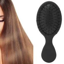 Portable Air Cushion Paddle Hairbrush, Black, 6x14cm