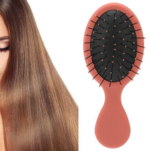 Air Cushion Paddle Hairbrush Portable Hair Straightening Comb 6x14cm Brown
