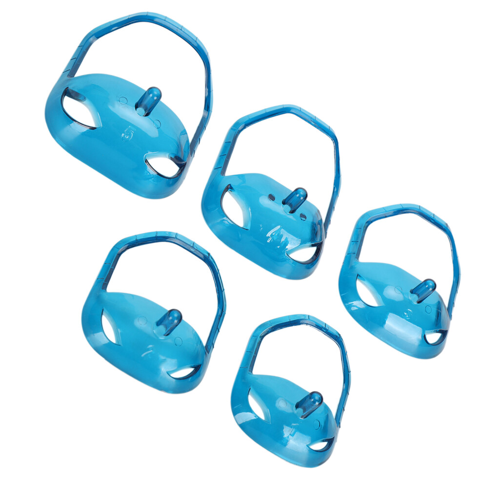 Unisex Blue 5Pcs Transparent Goatee Beard Shaper Styling Templates For Mustache & Beard