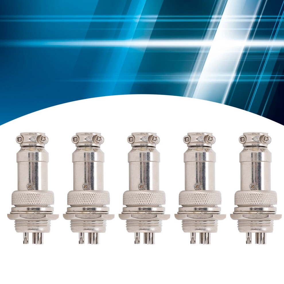 Aviation Plug Connector 5Pcs Gx16 16Mm Metal Power Chassis Males & Females 3611391923679