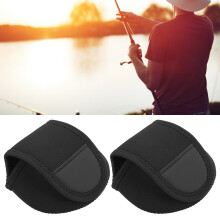 2Pcs Canvas Baitcasting Reel Cover Waterproof Protective Case 12cm