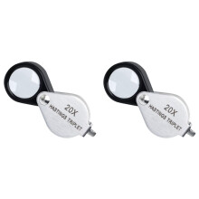 2pcs Jewelers Loupe 20X Triplet Loupe Magnifier with 12mm Triplet Lens Foldable Eye Loop Jewelry Magnifying Glass