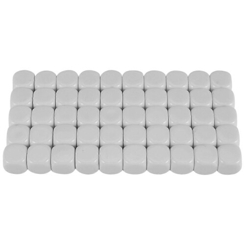50 Dés Vierges Acrylique 16 mm D6 pour Jeux 1