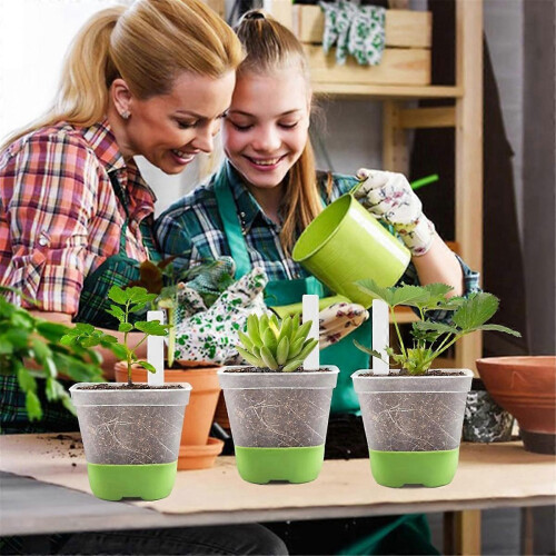12 pots fleurs carrés 7,6cm - Base silicone transparente 2