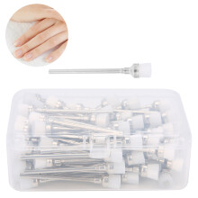 100pcs Stainless Steel Nail Drill Bit Cleaning Brushes, 8x5.45mm