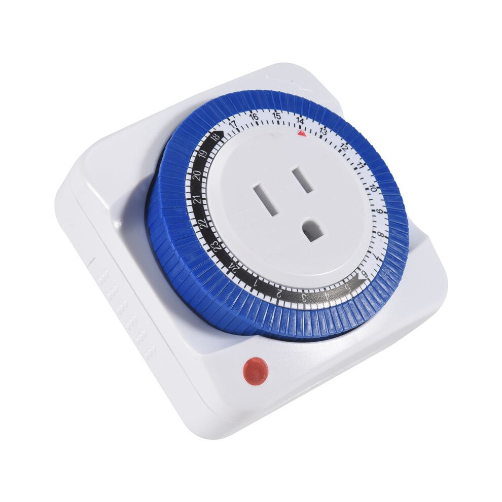 24 Hour Timer Socket Mechanical Program Timer Socket 125V Wall Outlet Protector Saveing(Us Plug) 4712552117230