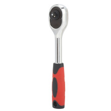 24 Teeth Ratchet Wrench 1/4in Chrome-Vanadium Steel, Red/Black