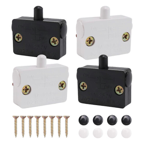 4 interrupteurs pour portes armoires, tiroirs, 12V/24V/110V 1