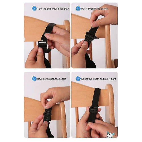 Sangle de sécurité universelle à cinq points pour siège bébé/enfant, noire 2