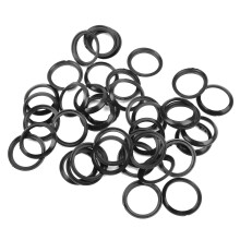 40pcs Silicone Winding Check Rings for Fishing Rod Building 21mm Black
