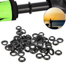60pcs Silicone Winding Rings for Fishing Rod Building 9.5MM Check Dress Ring