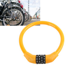Outdoor Orange Bike Lock Cable 4-Digit Combination Security Bicycle Lock