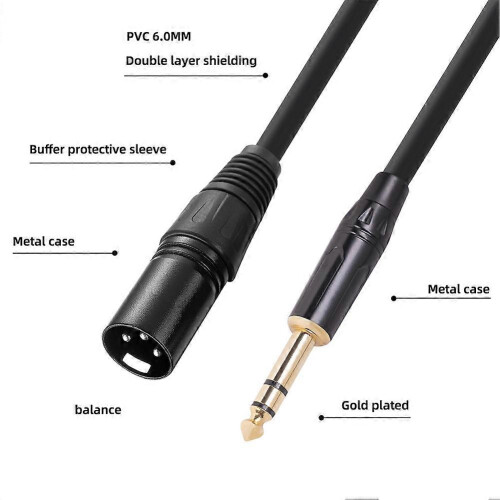 Câble audio 6.35 mm mâle vers XLR mâle 1