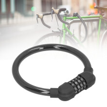 Bike Lock Cable High Security 4-Digit Combination Bicycle Lock Outdoor Black