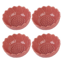 4 Pcs Pink Crackle Ice Pattern Ceramic Oil Burner Dishes & Candle Holders
