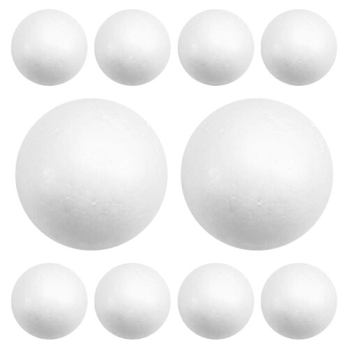 10 boules de polystyrène expansé de 6 cm pour décorations de Noël à modeler 1