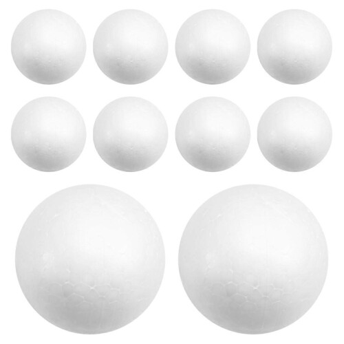 10 boules de polystyrène expansé de 6 cm pour décorations de Noël à modeler 2