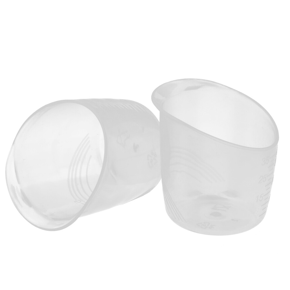 2Pcs Transparent Plastic Baby Measuring Cups 35ml Odorless Kitchen Medicine