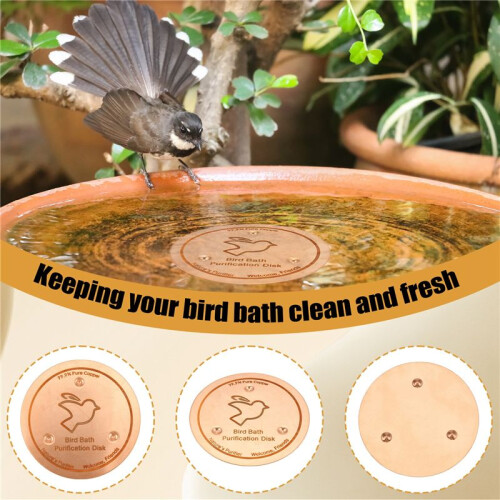 2pcs Bird Bath Purification Disk Purification Cleaner with Three-Point Support Safe Clean Water for Outdoor Birdbath 2