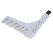 Men Beard Shaping Comb L-Shaped Mustache Trimming Guide Gray Plastic