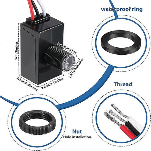 Lot de 6 détecteurs de luminosité 120-277 V, pour éclairage extérieur 2