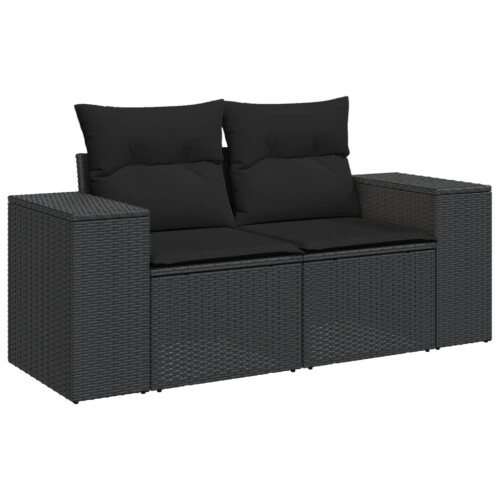 VidaXL vidaXL 6-tlg. Garten-Sofagarnitur mit Kissen Schwarz Poly Rattan 2