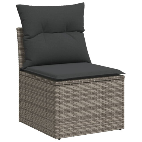 VidaXL vidaXL 8-tlg. Garten-Sofagarnitur mit Kissen Grau Poly Rattan 2