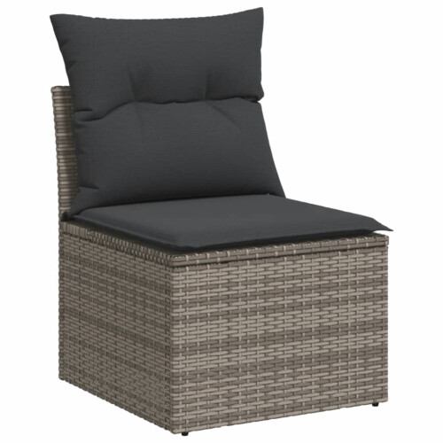 VidaXL vidaXL 8-tlg. Garten-Sofagarnitur mit Kissen Grau Poly Rattan 2