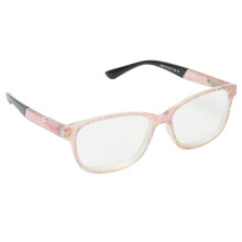 Unisex Blue Light Blocking Glasses +200, Pink Floral Frame, Elderly