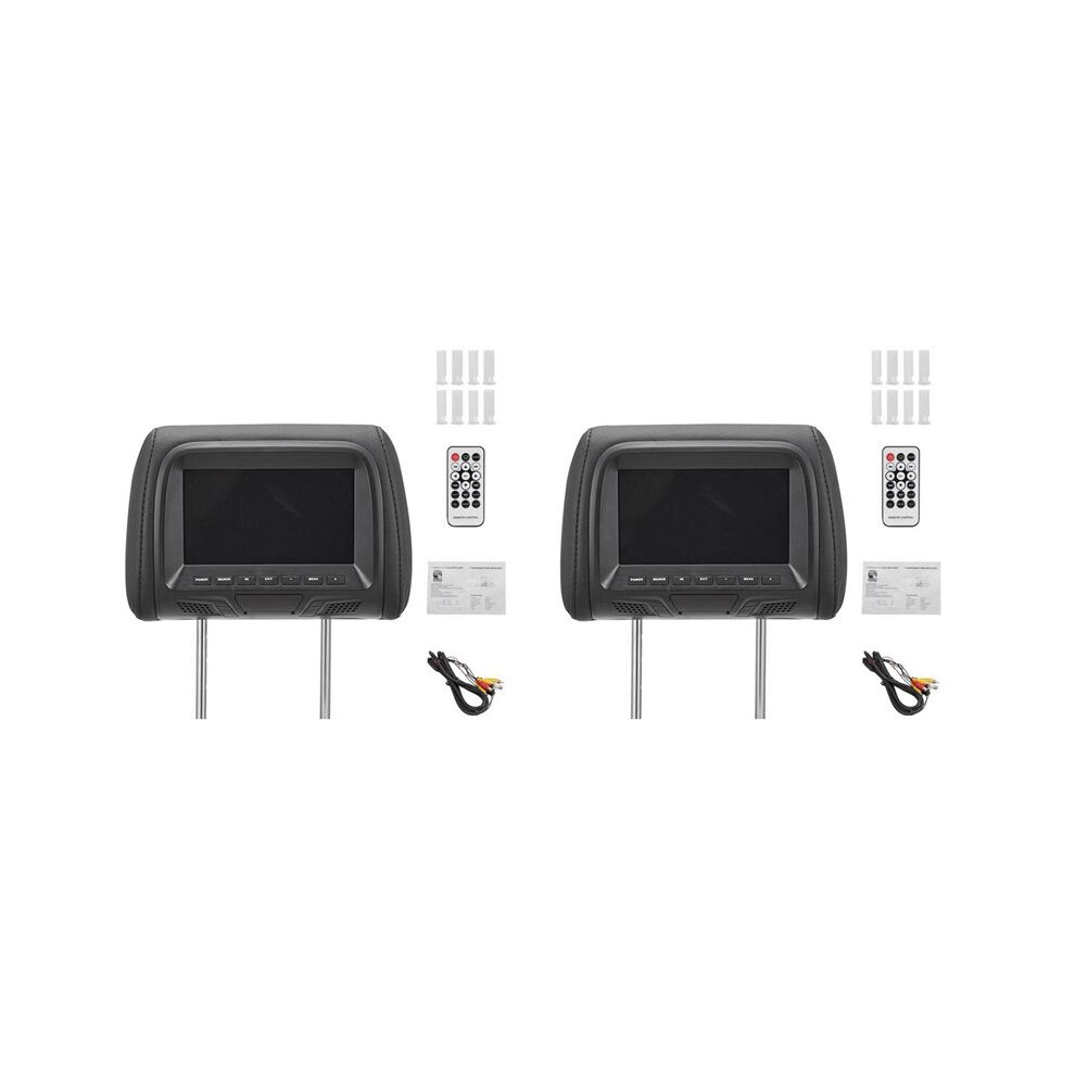 2X Universal 7Inches Headrest Monitor Screen Rear Entertainment Multi-Media Player For Av Usb Mp4 Mp5 Fm Black 6032481312550