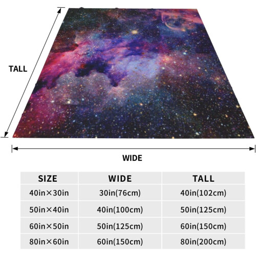 Galaxy Throw Blanket Purple Nebula 80x60 in 2