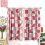 Rose Red Pink Checkered Boho Thermal Curtains 2 Panels 3