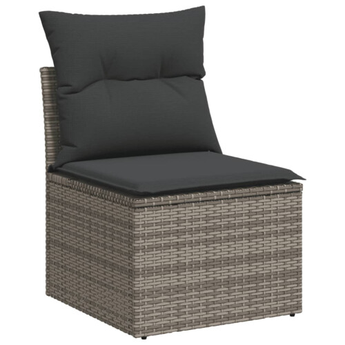VidaXL vidaXL 4-tlg. Garten-Sofagarnitur mit Kissen Grau Poly Rattan 2