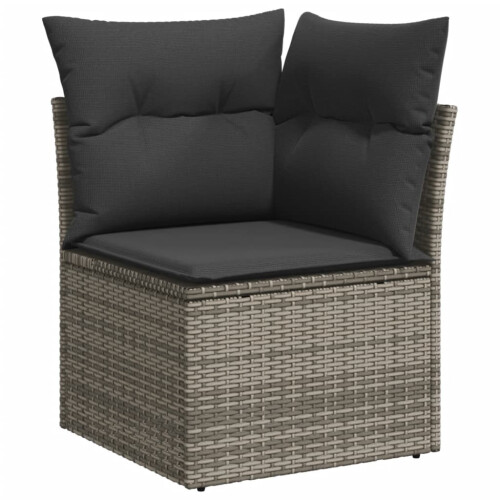 VidaXL vidaXL 9-tlg. Garten-Sofagarnitur mit Kissen Grau Poly Rattan 2