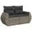 VidaXL vidaXL 10-tlg. Garten-Sofagarnitur mit Kissen Grau Poly Rattan 3