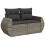 VidaXL vidaXL 10-tlg. Garten-Sofagarnitur mit Kissen Grau Poly Rattan 3